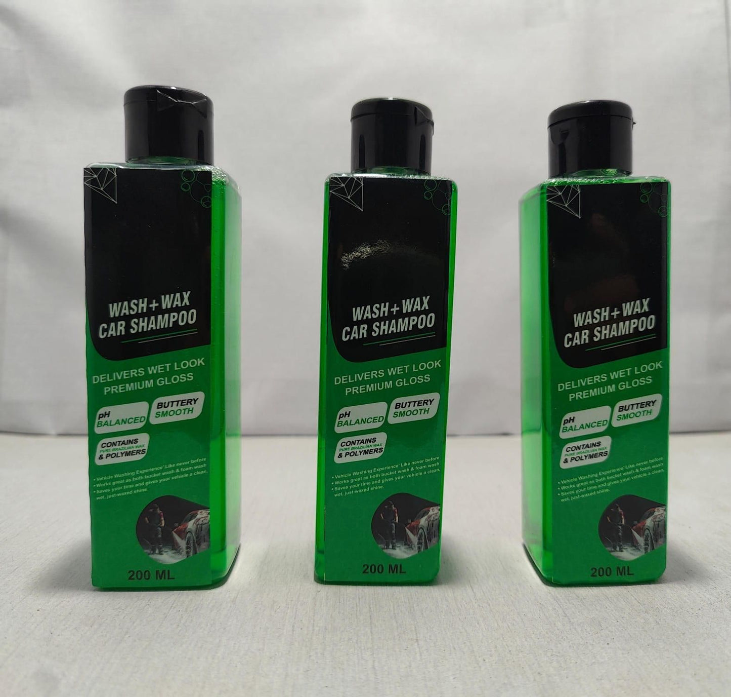 Wash and Wax Car Shampoo 200ml (Pack of 3)